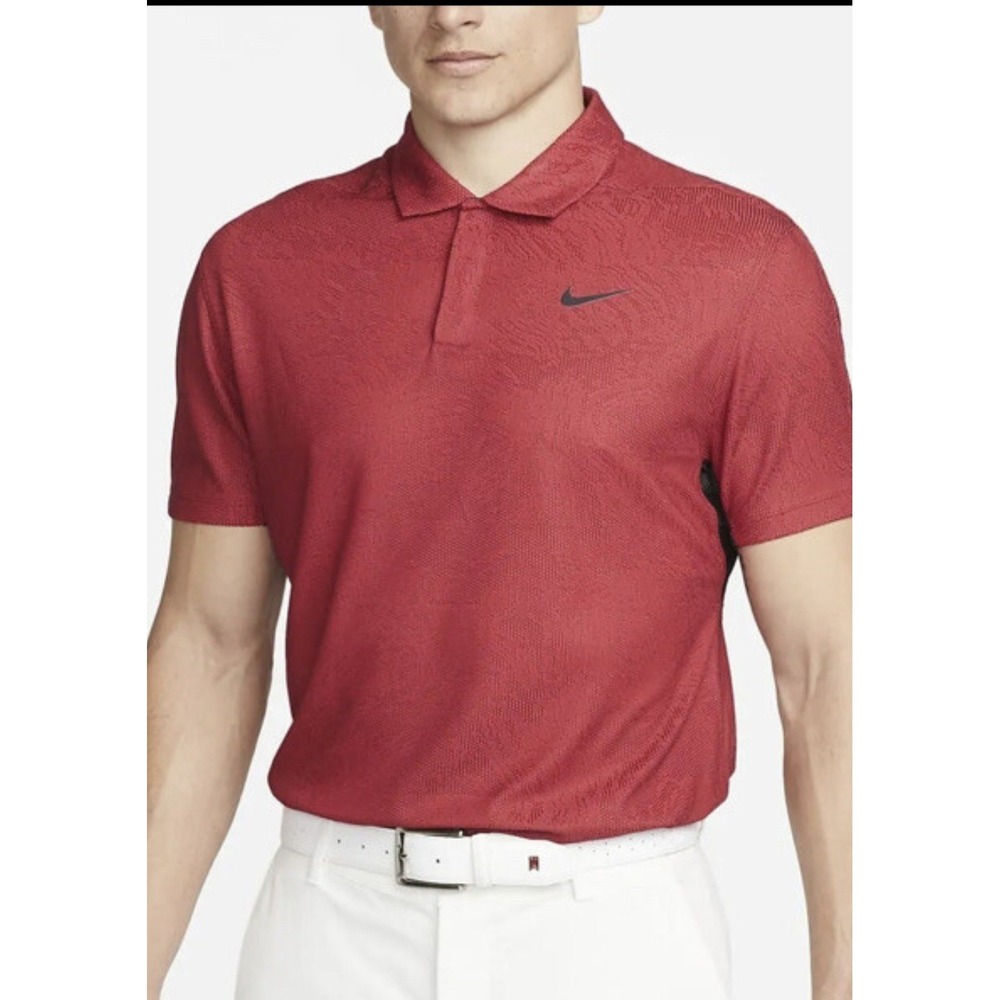 Tiger Woods Nike Polo Shirt Mens XL Vented Snap Camo Dri Fit ADV Collection